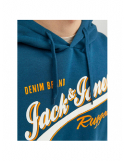 Sweat à capuche logo rugged bleu homme - Jack & Jones