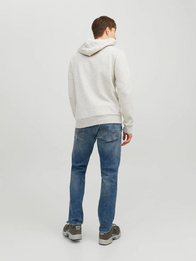 Sweat à capuche logo trademark gris homme - Jack & Jones