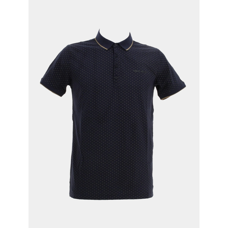 Polo pasy 2 à imprimé bleu marine homme - Teddy Smith