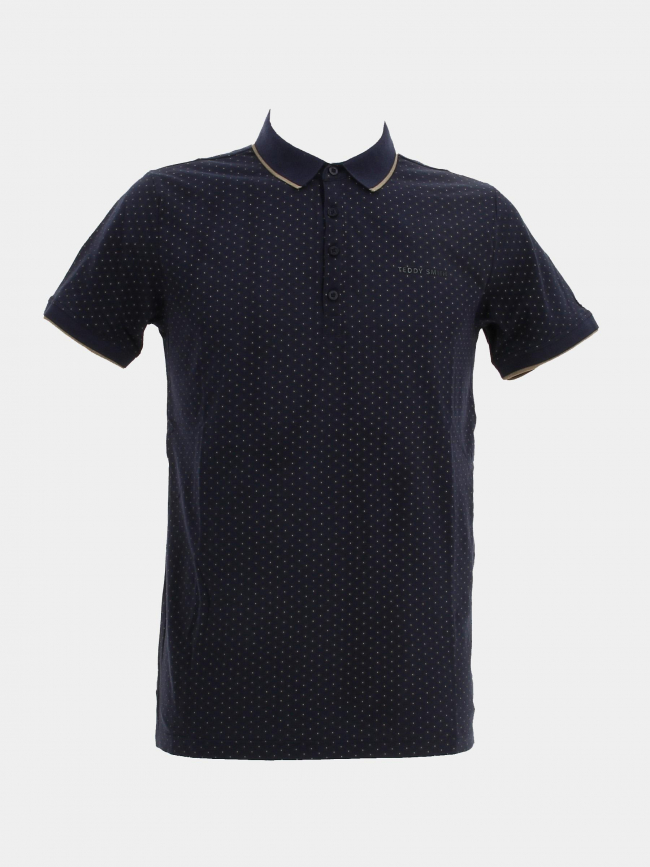 Polo pasy 2 à imprimé bleu marine homme - Teddy Smith