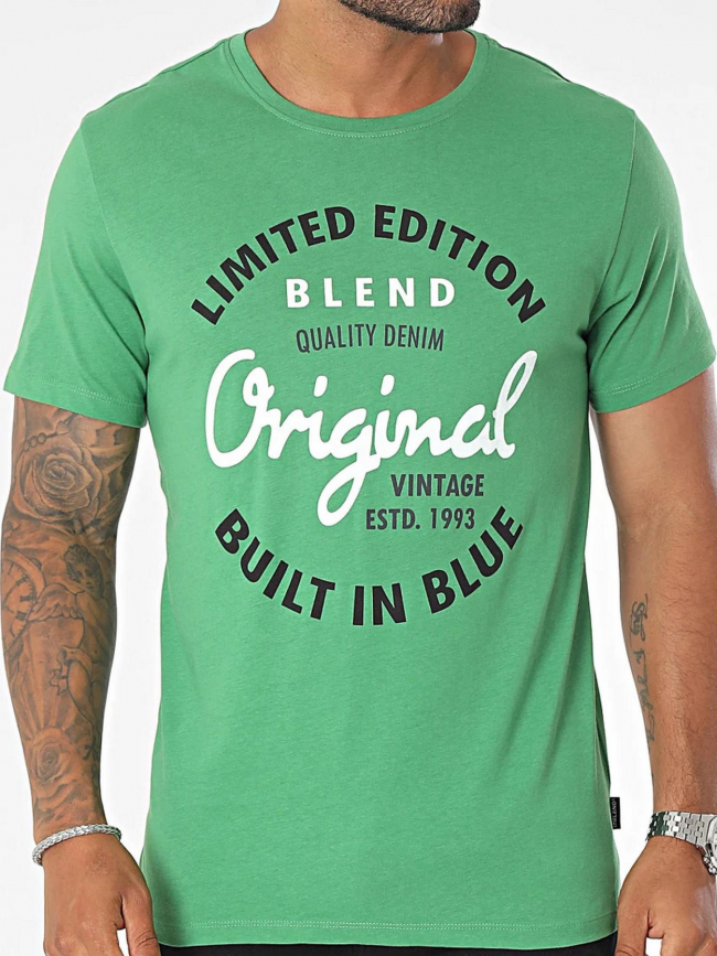 T-shirt manches courtes original vert homme - Blend