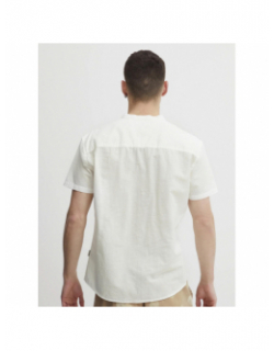 Chemise en lin manche courte blanc homme - Blend