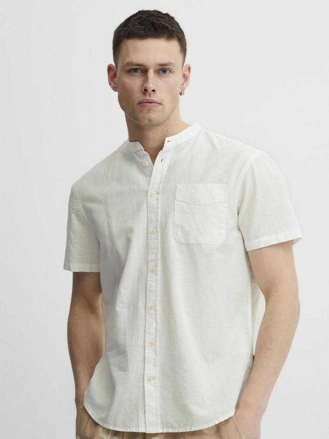 Chemise en lin manche courte blanc homme - Blend