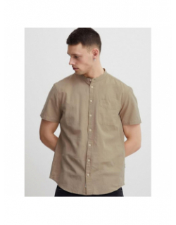 Chemise en lin manche courte beige homme - Blend