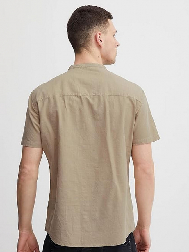 Chemise en lin manche courte beige homme - Blend