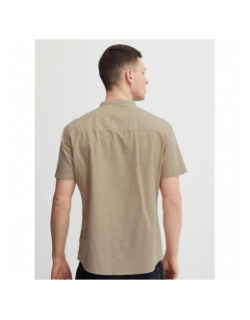 Chemise en lin manche courte beige homme - Blend