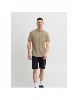 Chemise en lin manche courte beige homme - Blend