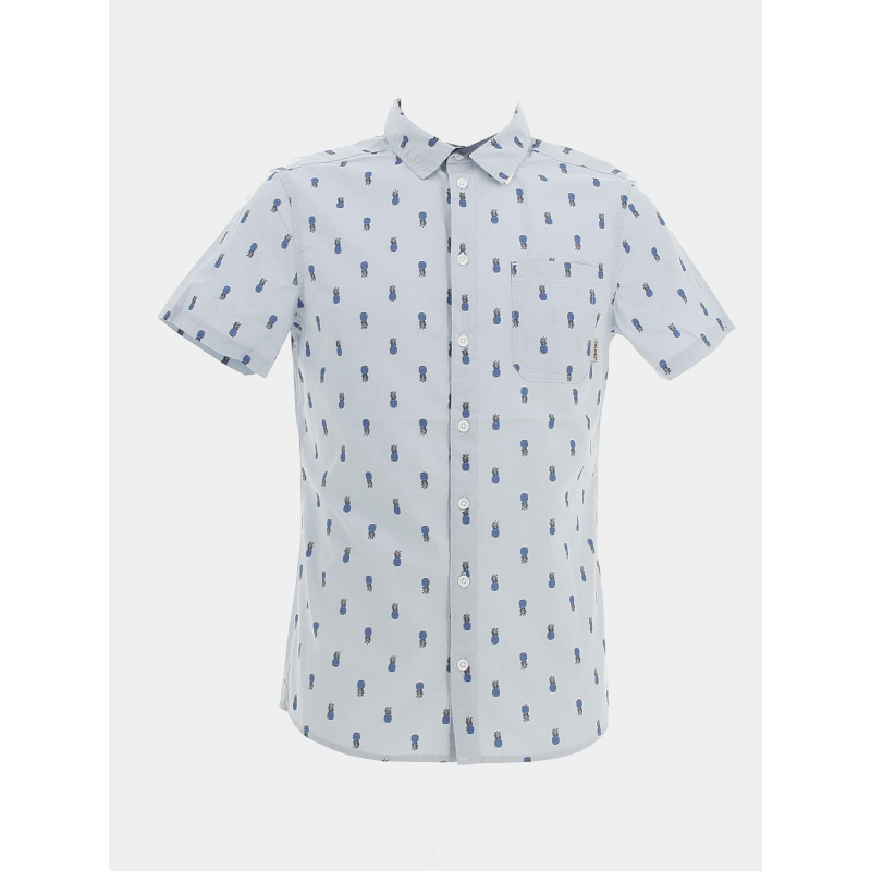 Chemise manches courtes ananas bleu homme - Blend