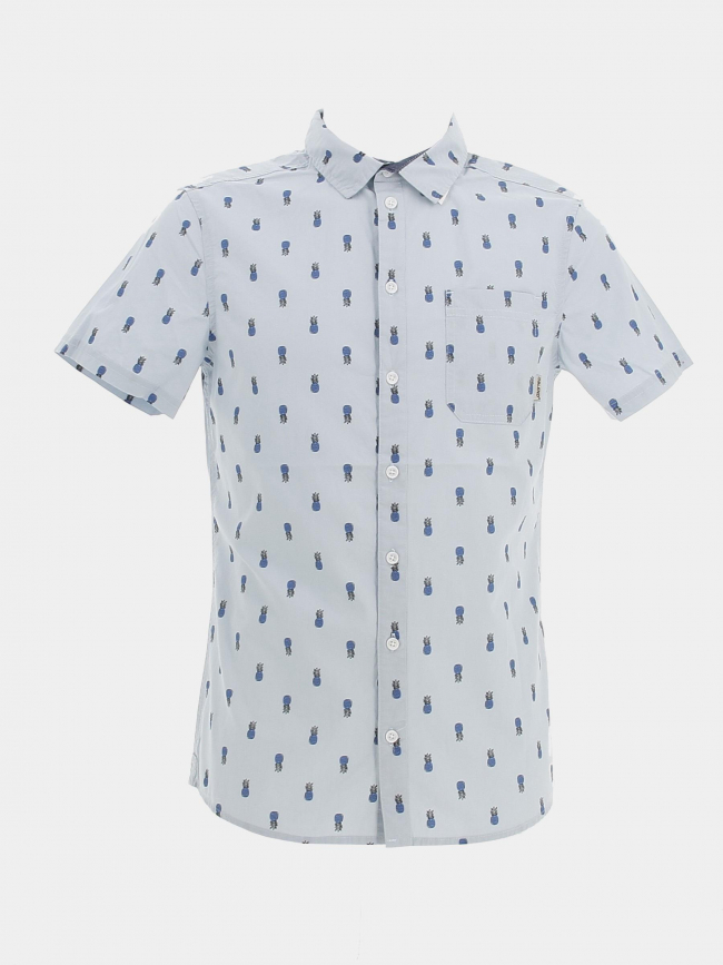 Chemise manches courtes ananas bleu homme - Blend