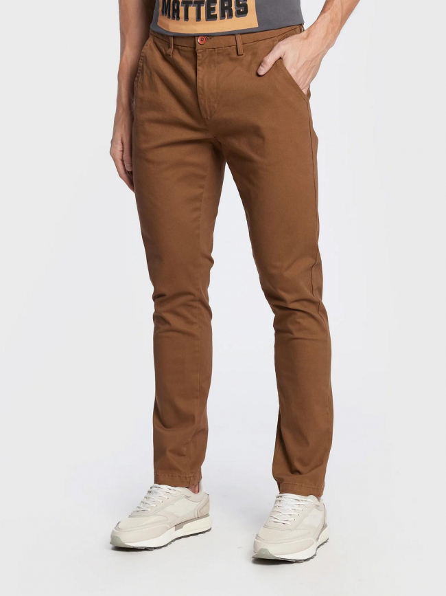 Pantalon regular fit multiflex marron homme - Blend