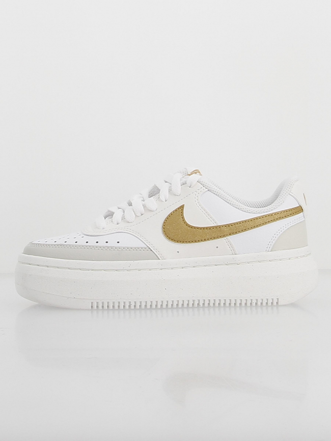 Baskets plateforme court vision alta doré blanc femme - Nike