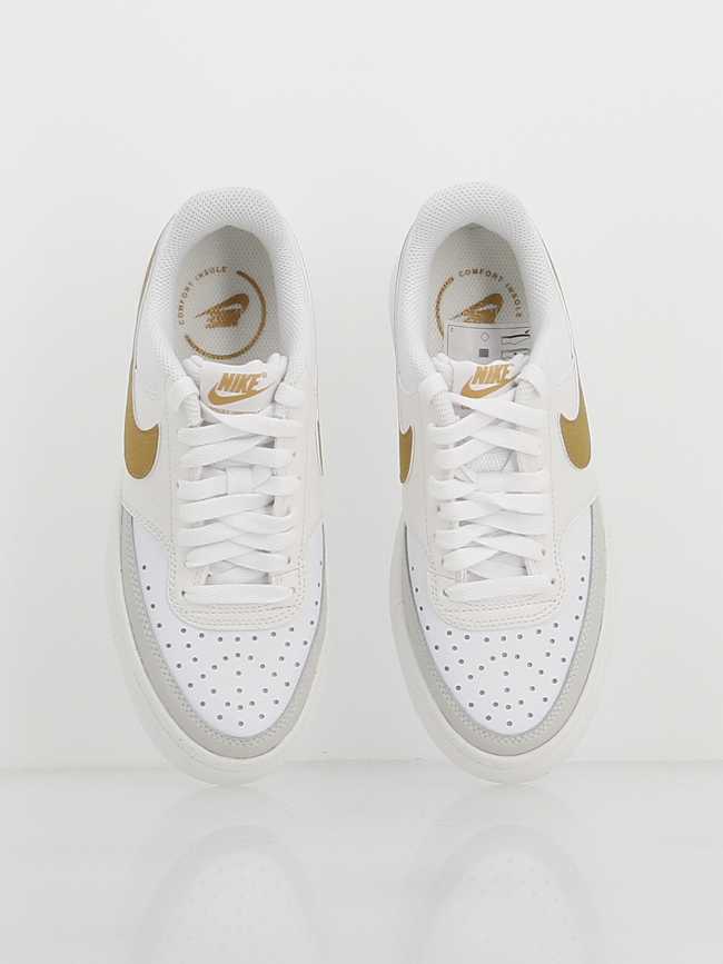 Baskets plateforme court vision alta doré blanc femme - Nike