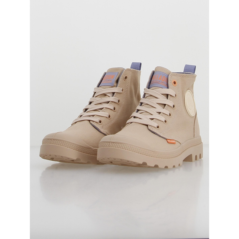 Baskets en toile montantes pampa beige femme Palladium