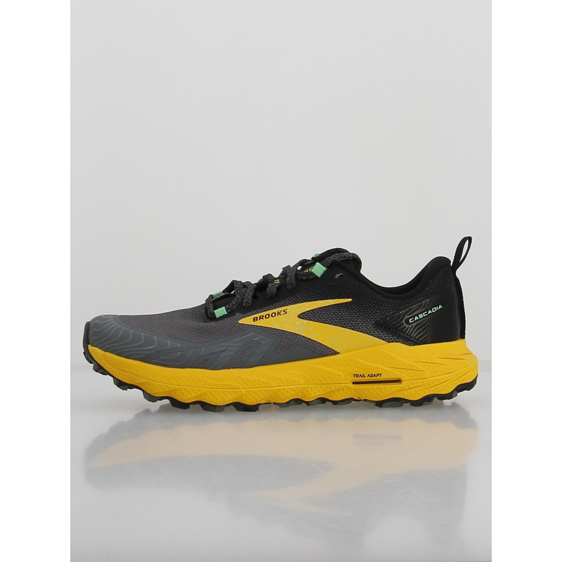 Chaussures de trail cascadia 17 gris jaune homme - Brooks