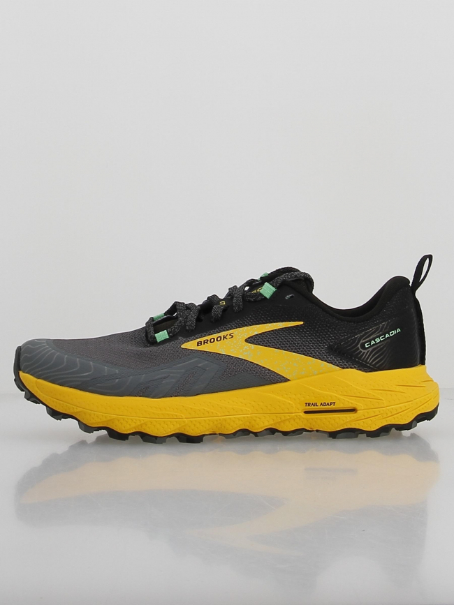 Chaussures de trail cascadia 17 gris jaune homme - Brooks