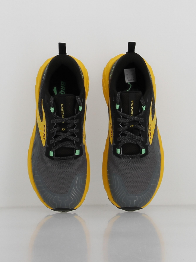 Chaussures de trail cascadia 17 gris jaune homme - Brooks