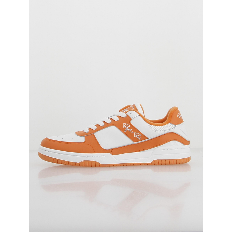 Baskets trainer bicolore orange blanc - Project X Paris