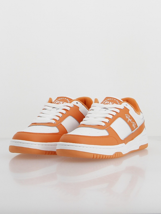 Baskets trainer bicolore orange blanc - Project X Paris