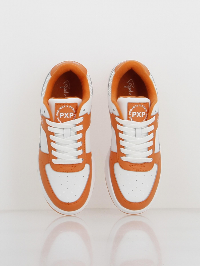 Baskets trainer bicolore orange blanc - Project X Paris