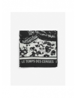 Foulard fin pivoine noir femme - Le Temps Des Cerises