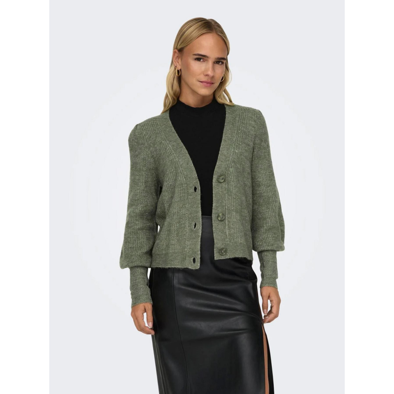 Gilet cardigan drea court vert femme - Jacqueline De Yong