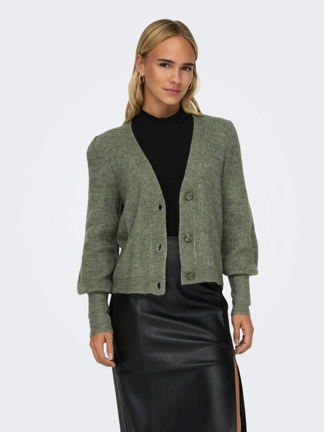 Gilet cardigan drea court vert femme - Jacqueline De Yong