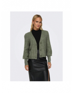 Gilet cardigan drea court vert femme - Jacqueline De Yong