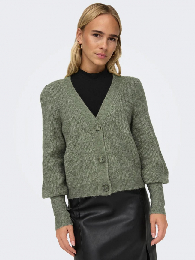 Gilet cardigan drea court vert femme - Jacqueline De Yong