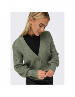 Gilet cardigan drea court vert femme - Jacqueline De Yong