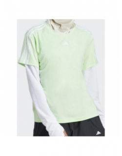 T-shirt de sport 3 bandes vert femme - Adidas