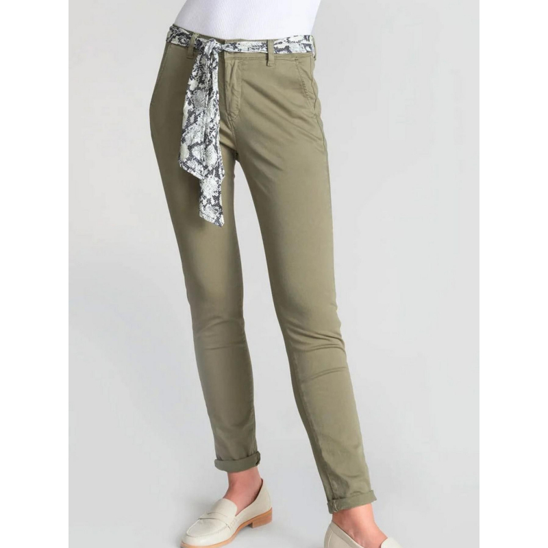 Pantalon slim dyli kaki femme - Le Temps Des Cerises