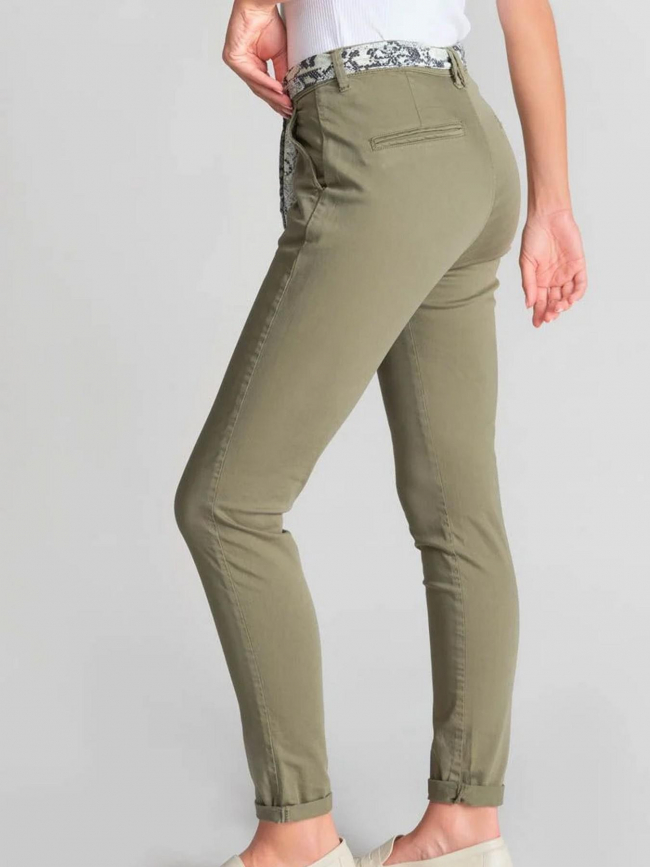 Pantalon slim dyli kaki femme - Le Temps Des Cerises