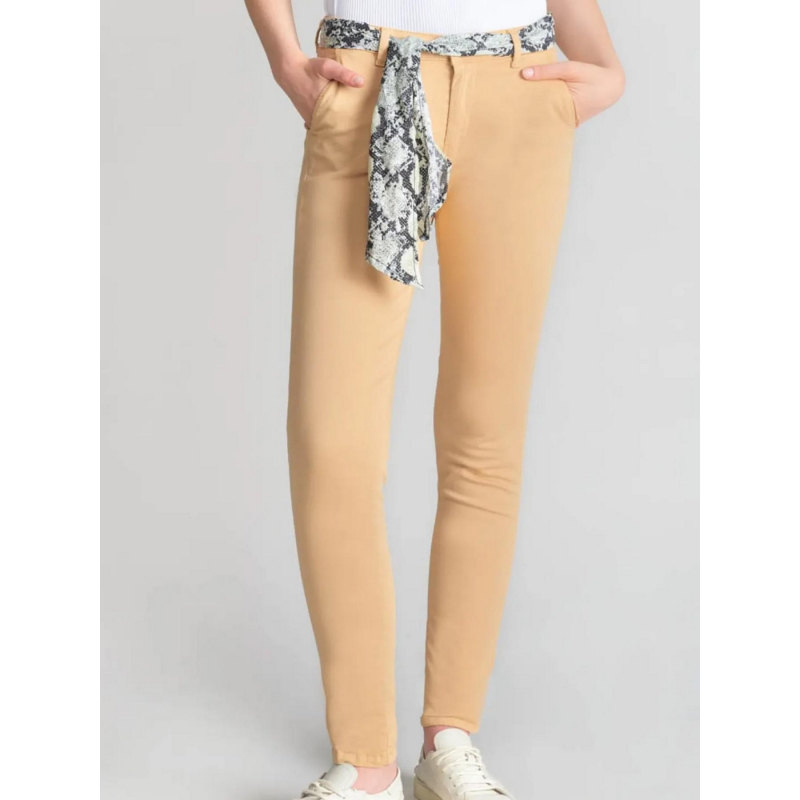 Pantalon slim dyli beige femme - Le Temps Des Cerises