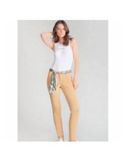 Pantalon slim dyli beige femme - Le Temps Des Cerises