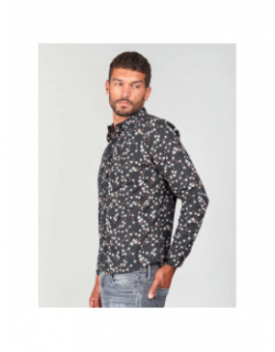 Chemise gebas motif floral noir homme - Le Temps Des Cerises