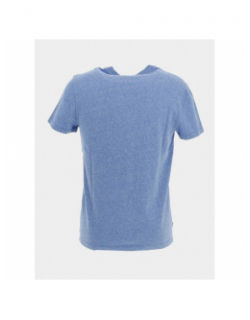 T-shirt essential logo brodé bleu chiné homme - Superdry