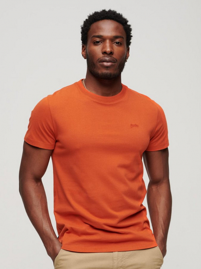 T-shirt essential logo brodé orange homme - Superdry