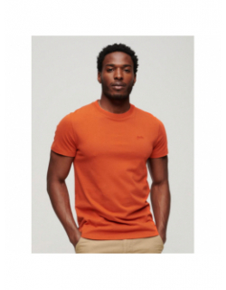 T-shirt essential logo brodé orange homme - Superdry