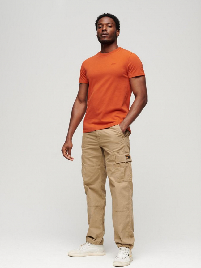 T-shirt essential logo brodé orange homme - Superdry