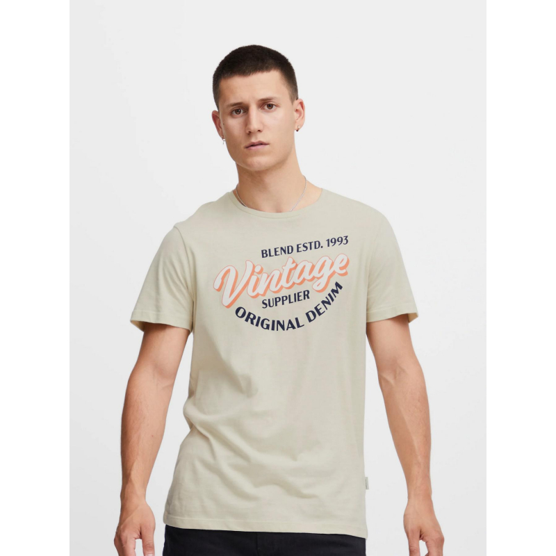 T-shirt vintage logo beige homme - Blend