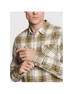 Chemise regular fit à carreaux jaune beige noir homme - Blend