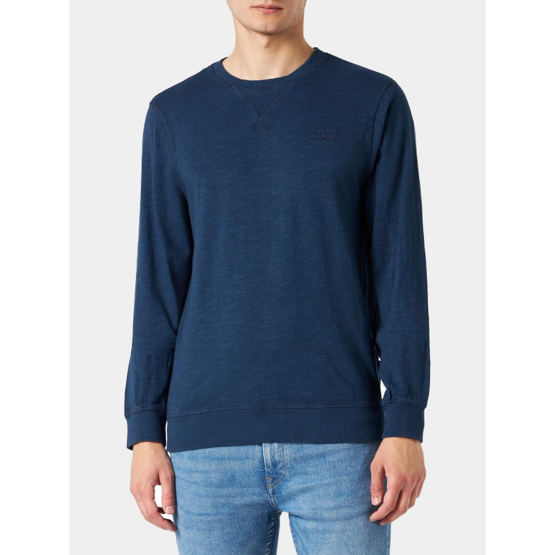 Sweat uni logo bleu marine homme - Blend