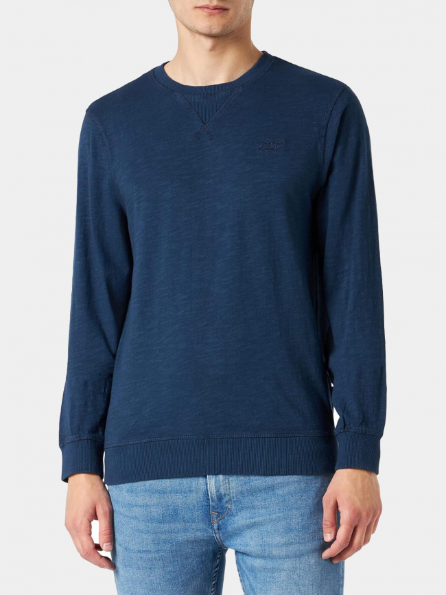 Sweat uni logo bleu marine homme - Blend