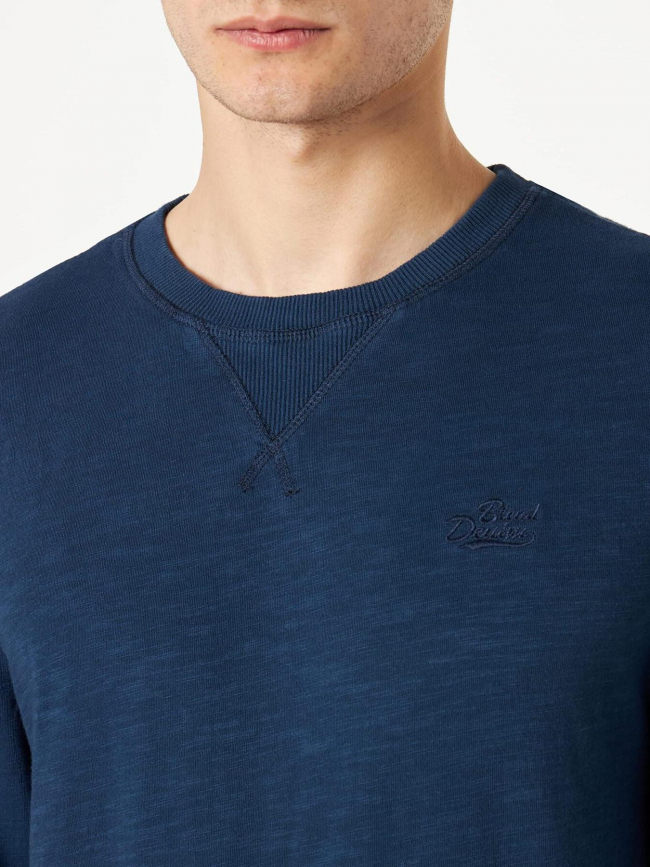 Sweat uni logo bleu marine homme - Blend