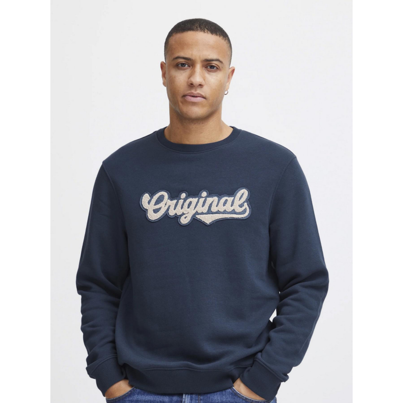 Sweat brodé original bleu marine homme - Blend