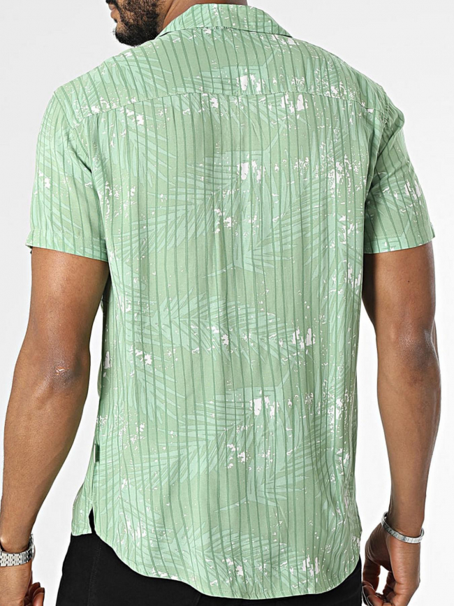 Chemise manches courtes à taches vert homme - Blend