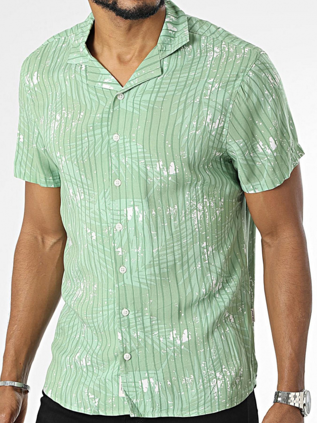 Chemise manches courtes à taches vert homme - Blend