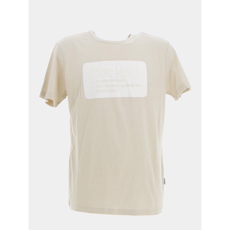 T-shirt regular fit à relief beige homme - Blend