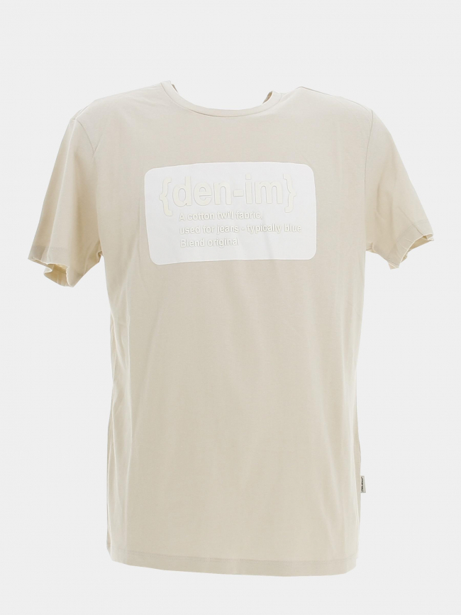 T-shirt regular fit à relief beige homme - Blend