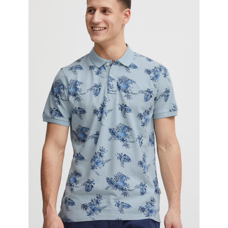 Polo manches courtes imprimé floral bleu homme - Blend